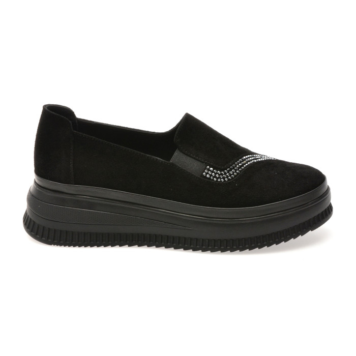 Pantofi IMAGE negri, 381126, din piele intoarsa