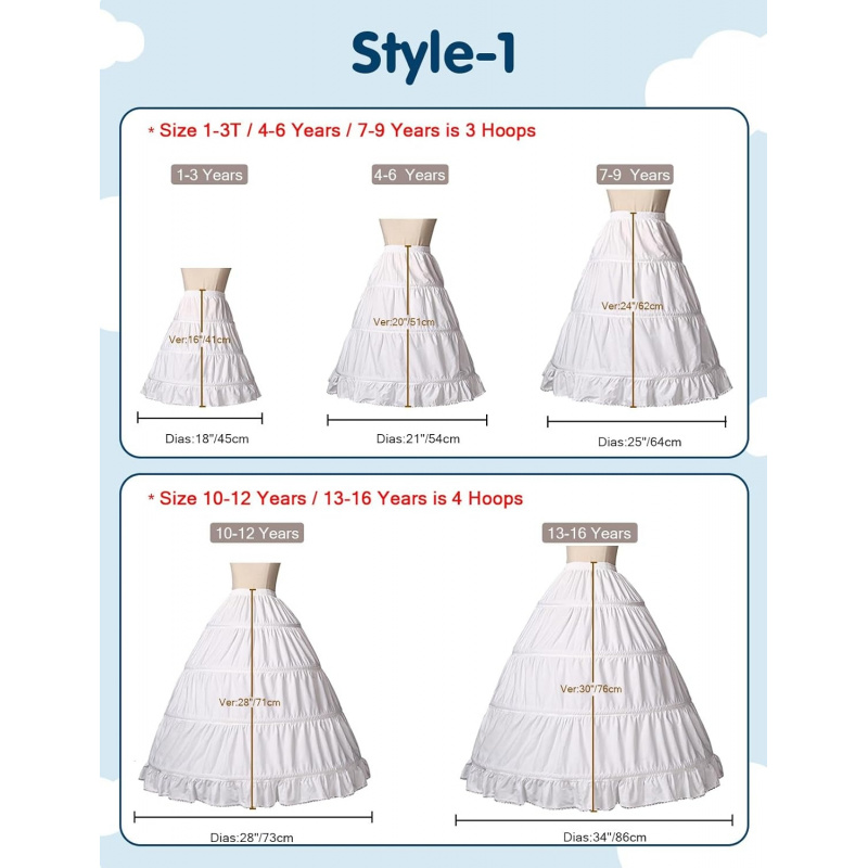 Girls Petticoat 100% Cotton Crinoline Underskirt