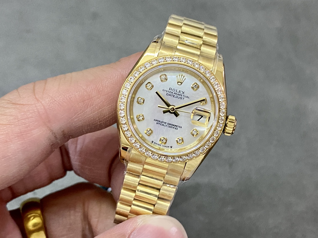 Rolex Datejust 28mm Yellow Gold MOP Dial M279138RBR 0015 Women's Watch