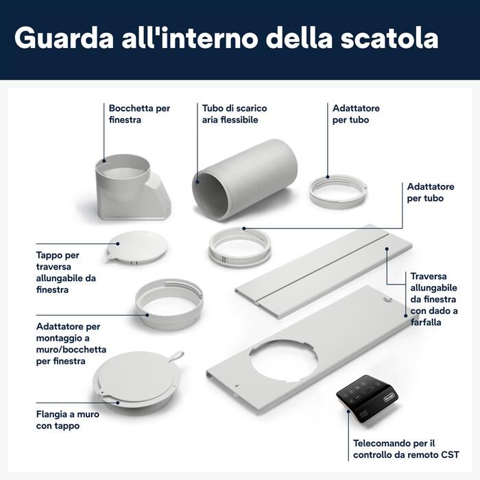 DE LONGHI - PAC EX130 CST WIFI Condizionatore portatile-Bianco
