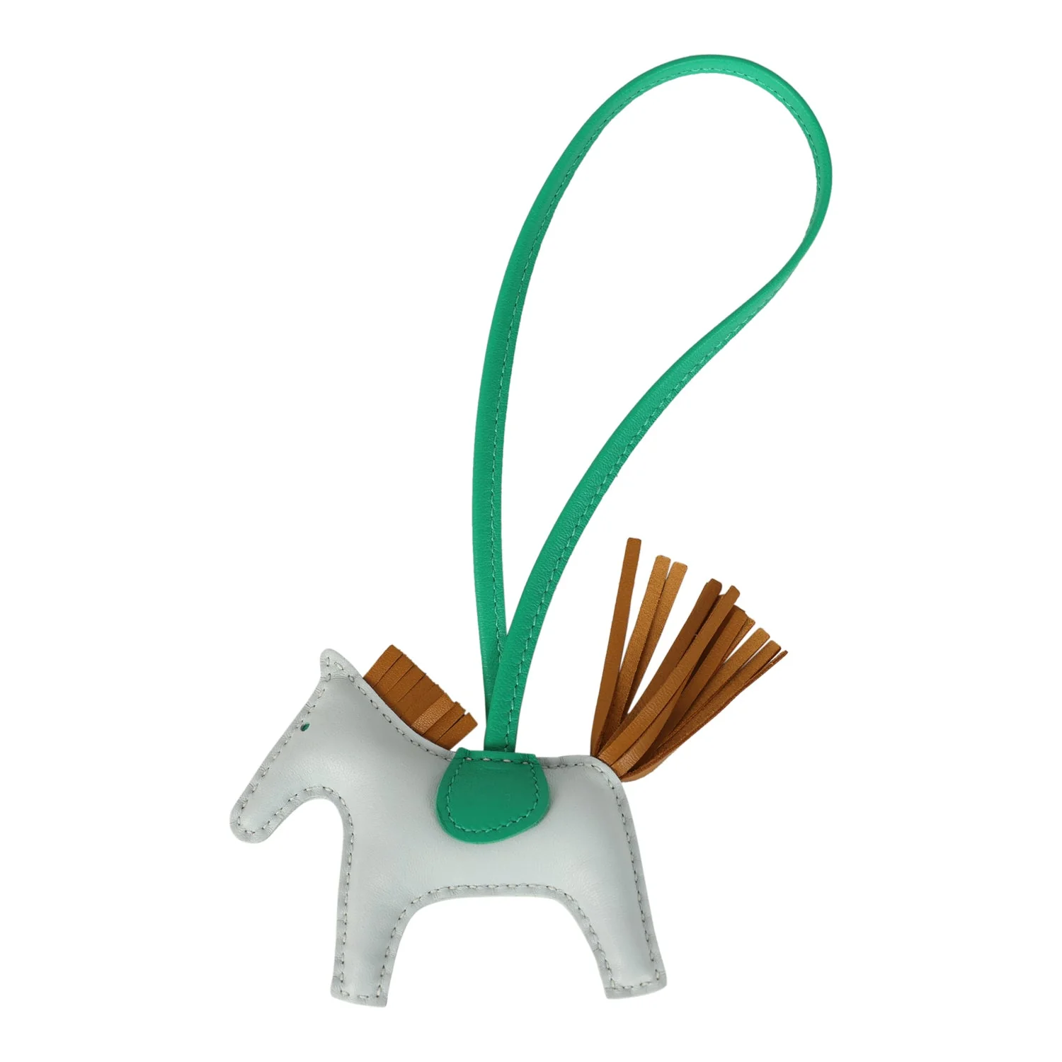 Hermes Rodeo Bag Charm PM Bleu Brume, Sesame & Menthe Milo Lambskin