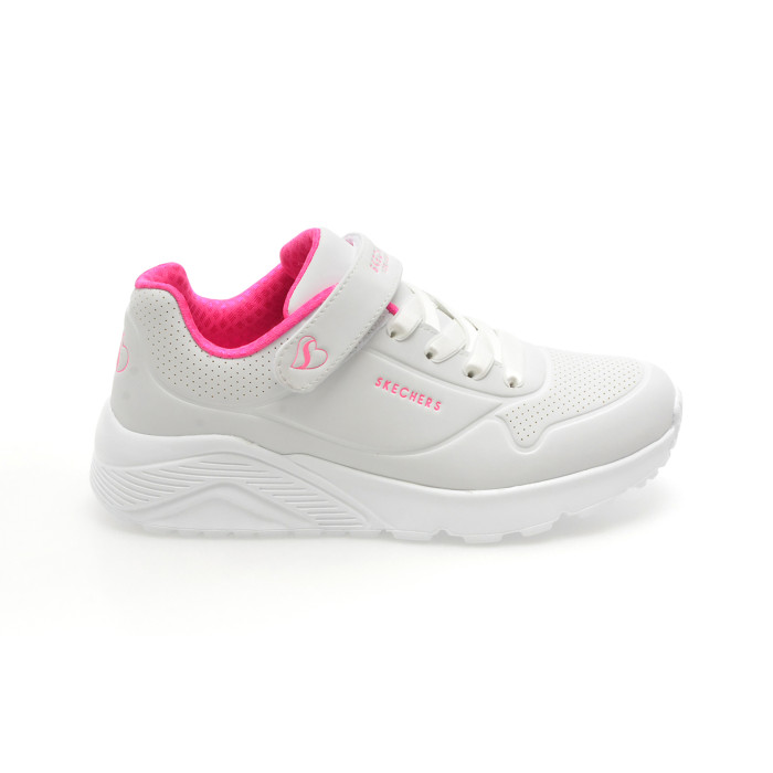 Pantofi sport SKECHERS albi, UNO LITE, din piele ecologica