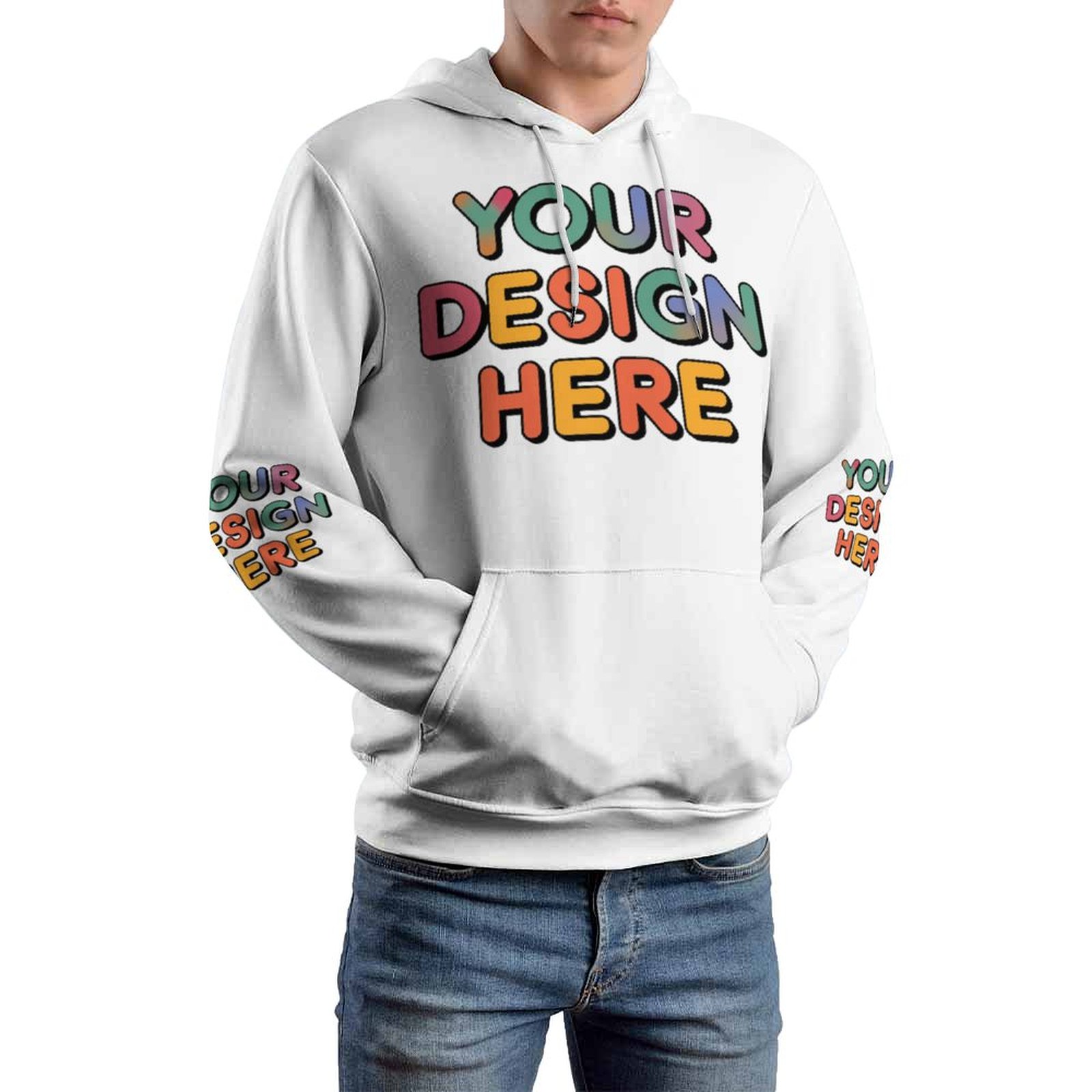 Customized Men’s Printed Hoodie (Double Hat All-Over Print, Unisex)