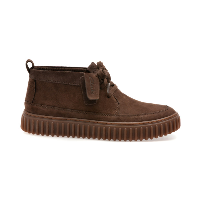 Ghete CLARKS maro, TORHILL LACE HI, din nabuc