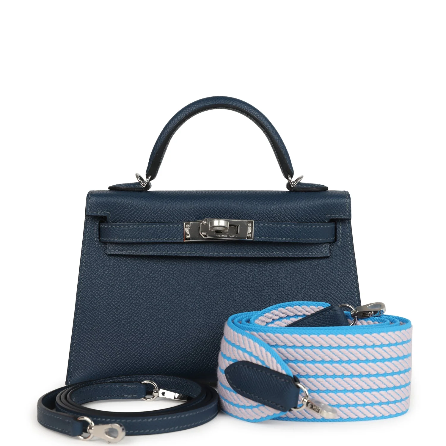 Hermes Kelly Sellier 20 Bleu de Prusse Epsom Palladium Hardware