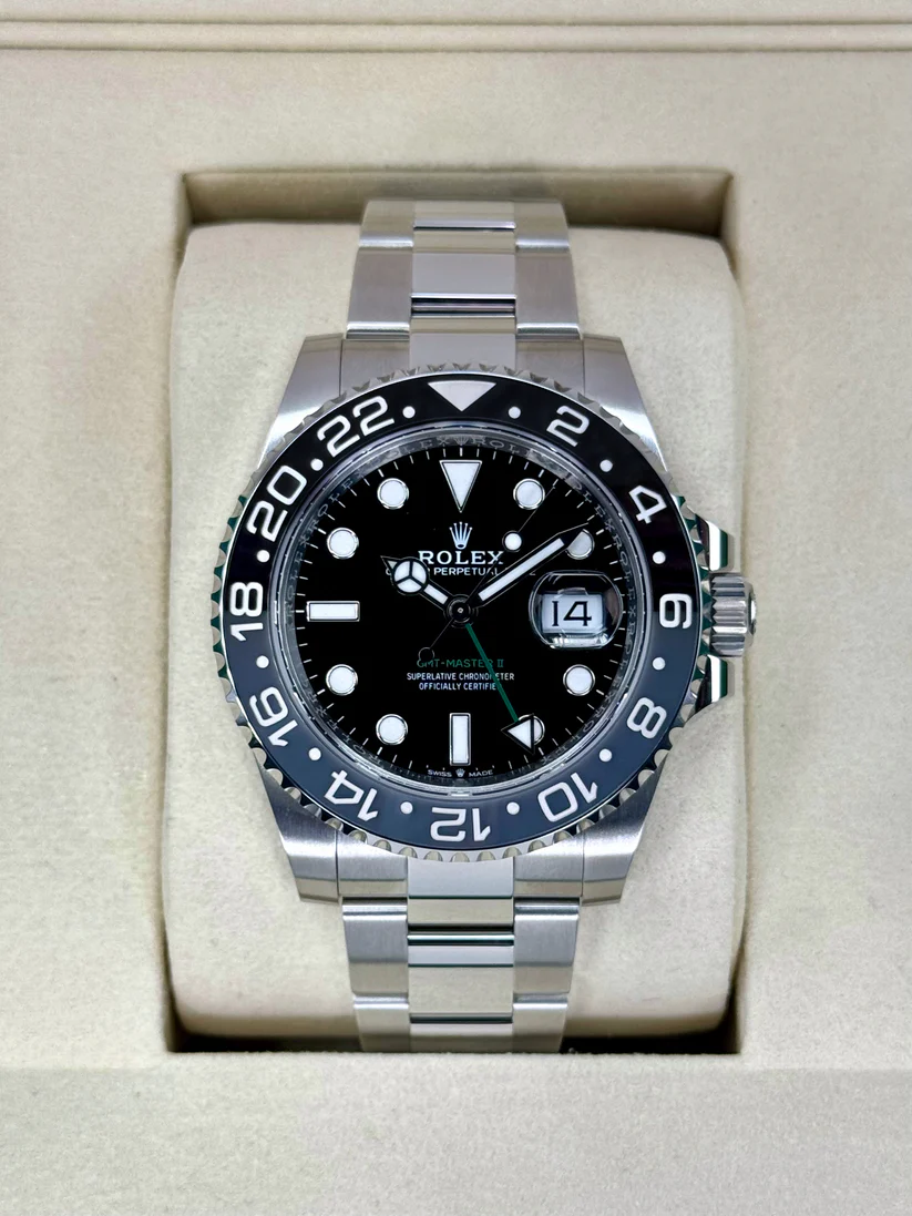 【Super Clone】RLX GMT-Master II Black Grey Bezel Oyster Bracelet "Bruce Wayne"  126710grnr-0004