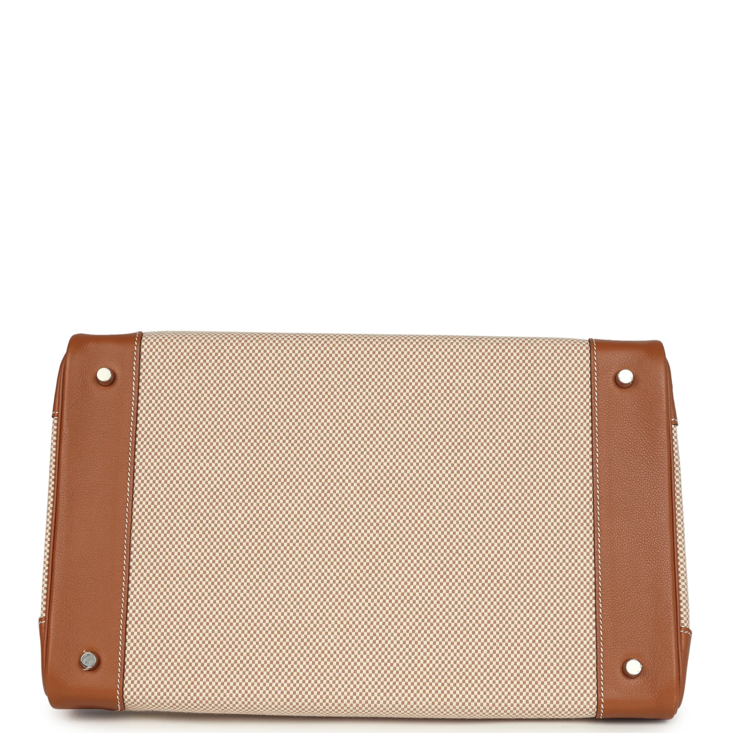 Hermes Birkin HAC 40 Gold Togo and Ecru-Beige Toile H Canvas Palladium Hardware