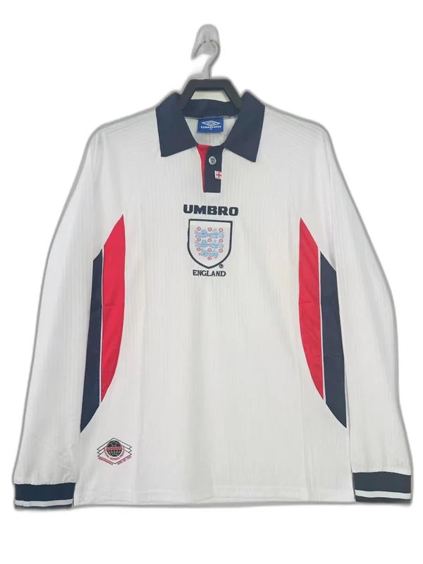 England 1998 I Home Jersey - Long Sleeve Retro Version