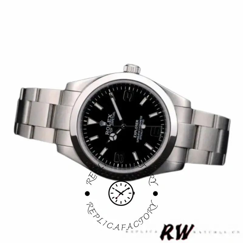 Rolex Explorer 42002 Stainless Steel Black Dial 39MM Mens Replica Watch