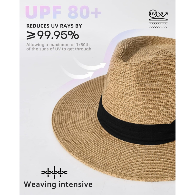 Women's Men's Wide Brim Straw