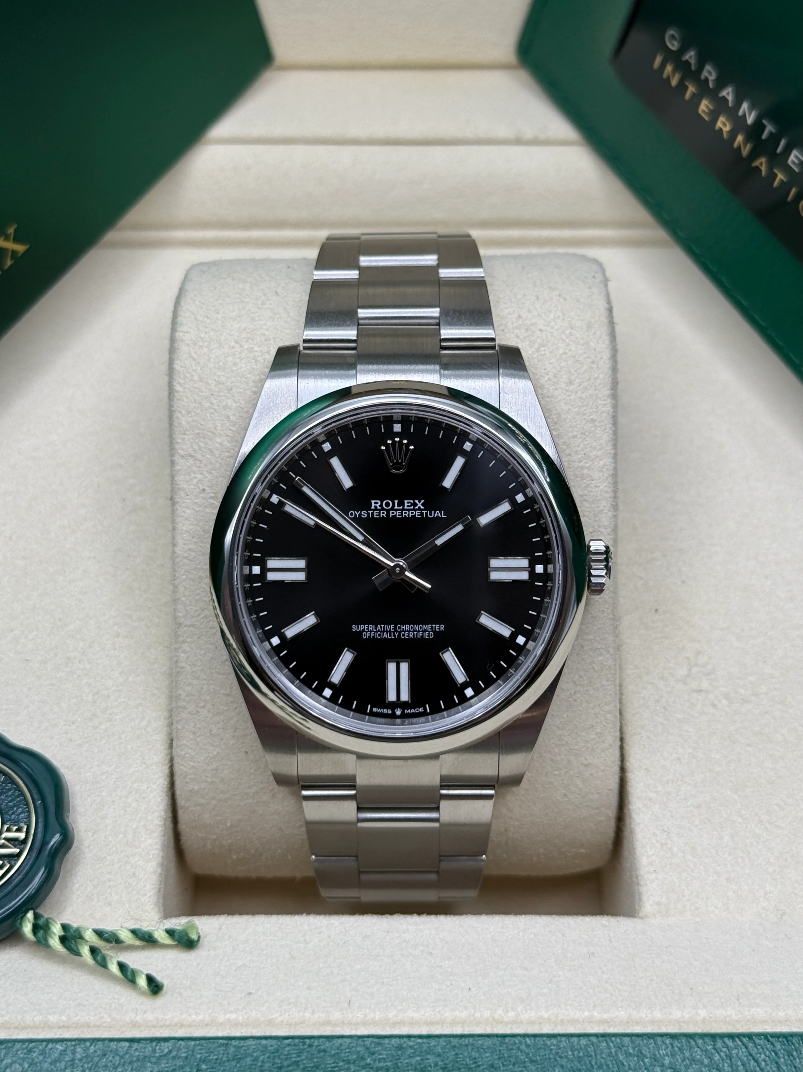 Rolex  Oyster-Perpetual 41mm 124300-0002 Stainless Steel Black Index Dial Watch