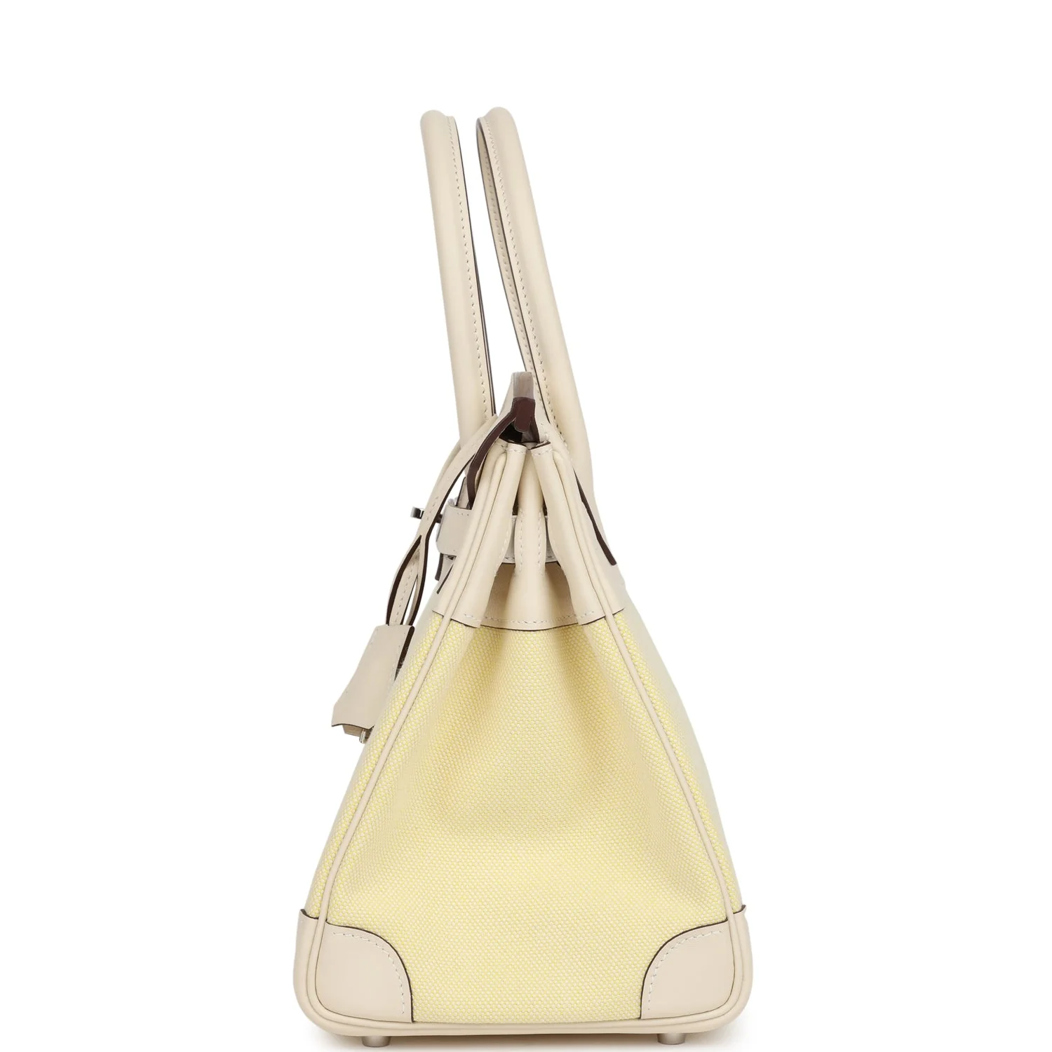 Hermes Birkin 30 Nata Swift and Jaune Poussin Toile H Canvas Palladium Hardware