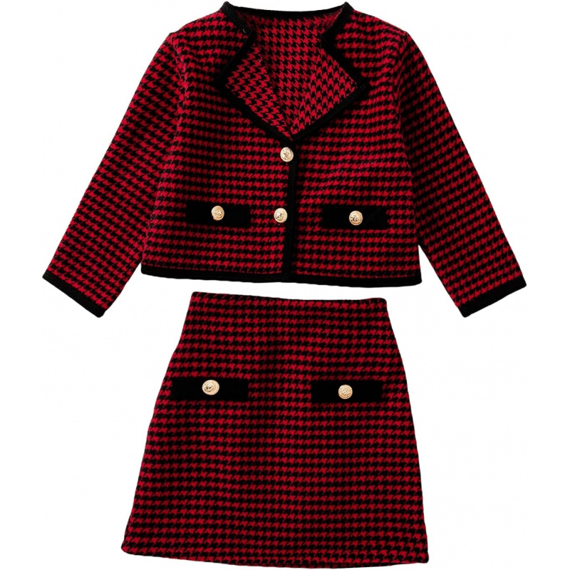 Girl's 2 Piece Houndstooth Outfits