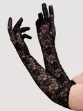 Lovehoney Fantasy Plus Size Black Elbow-Length Lace Gloves