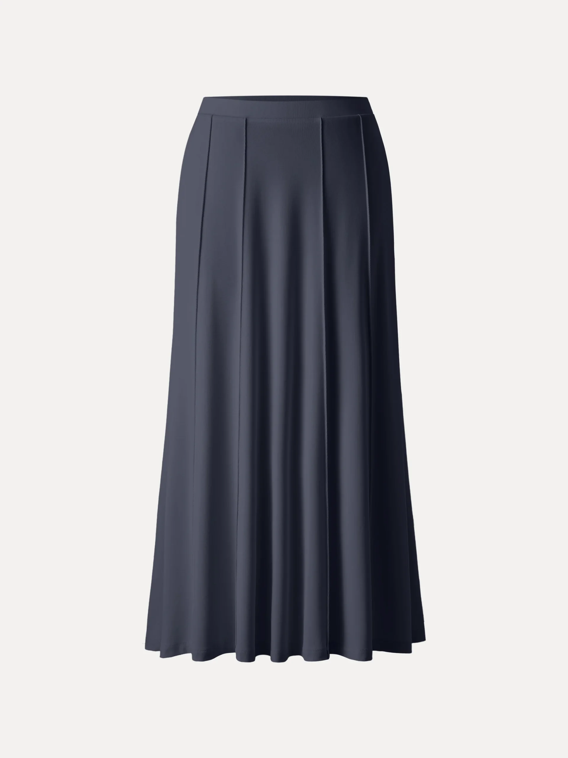 Mid Rise A-line Pintucks Pull-on Maxi Skirt