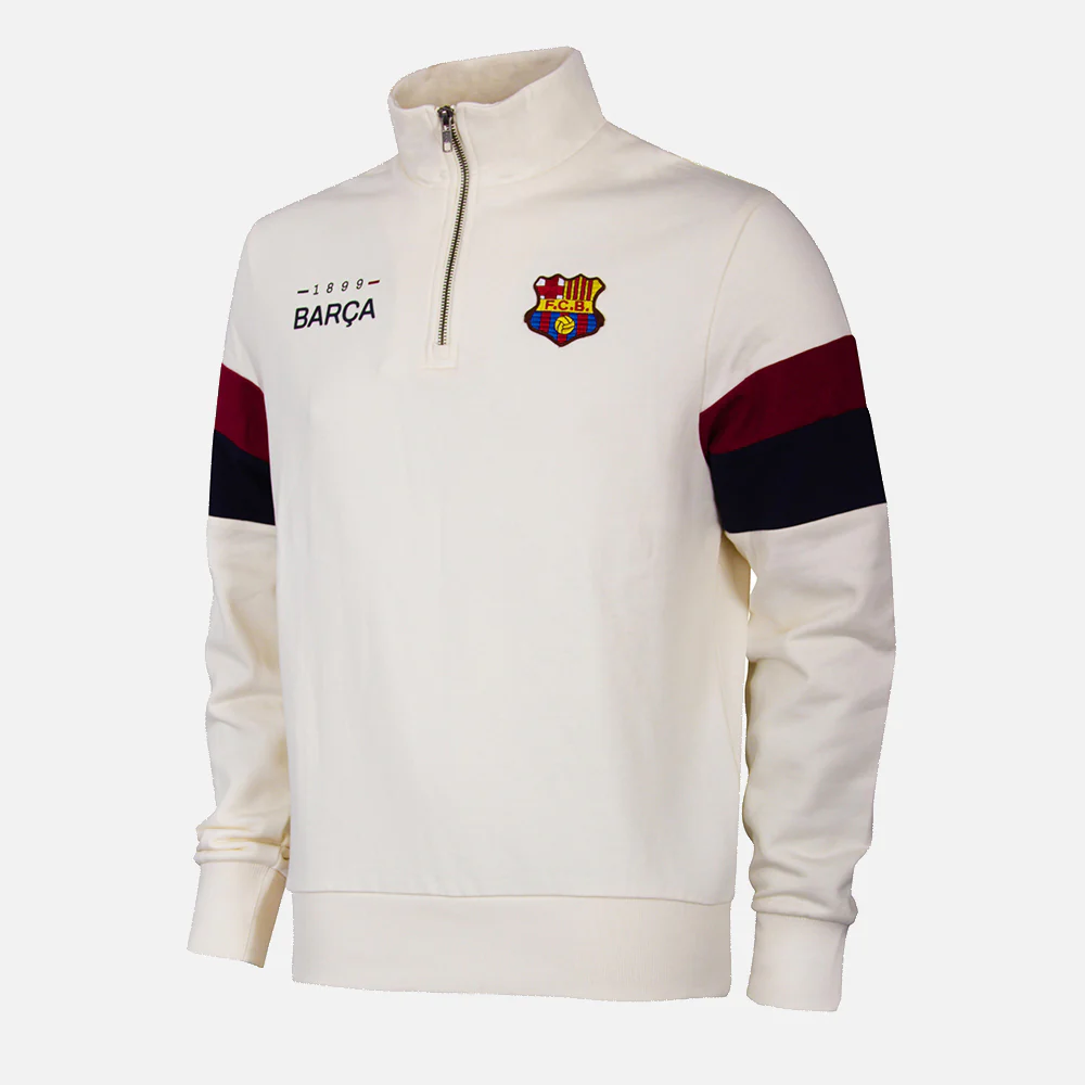 FC Barcelona 1899 Ecru Half Zip Sweater