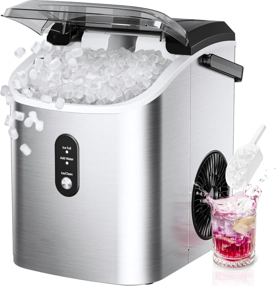 🔥clearance sale ONLY $29.9🔥Countertop Nugget Ice Maker with Carry Handle – Portable Ice Maker for Home & Parties