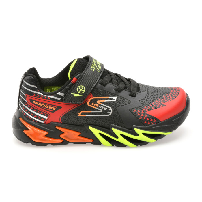 Pantofi sport SKECHERS negri, FLEX-GLOW BOLT, din material textil