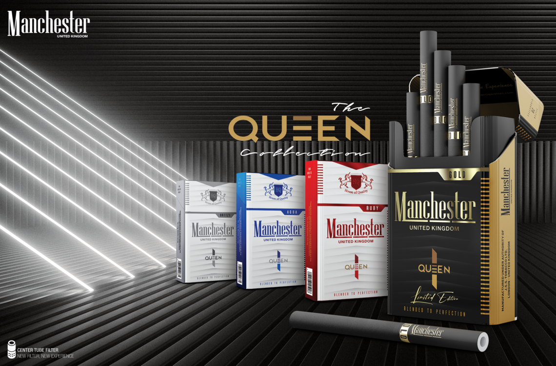 Manchester Queen Tube Filter Black Gold 7mg Carton