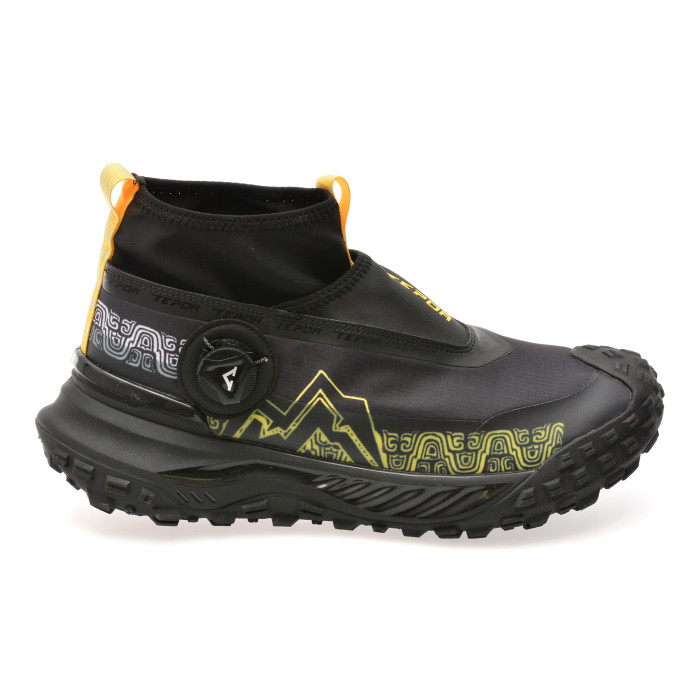 Pantofi sport TEPOR negri, TP128, din material textil