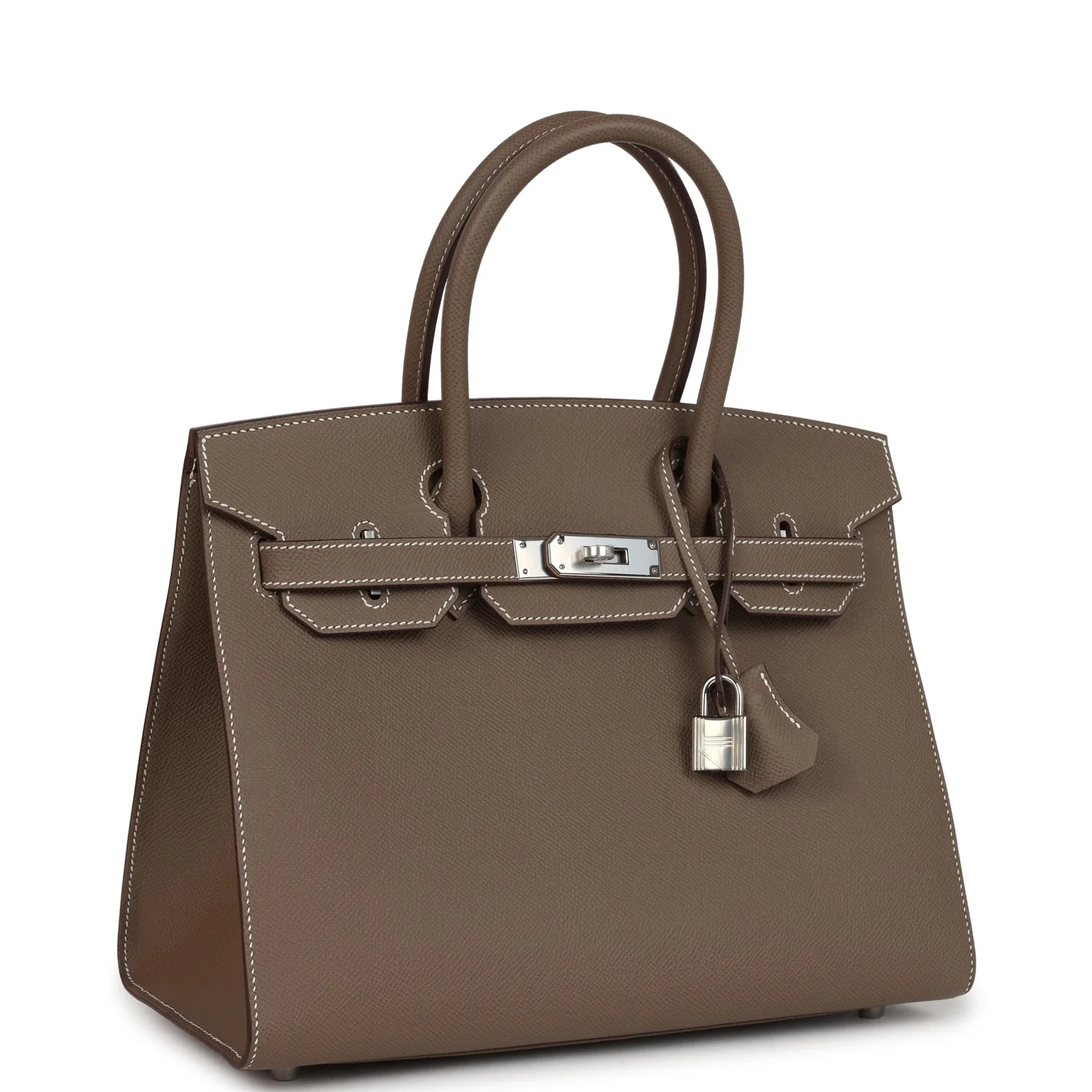 Hermes Birkin Sellier 30 Etoupe Epsom Palladium Hardware