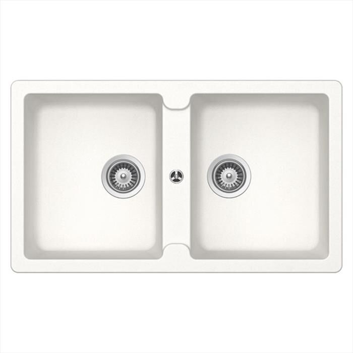 GLEM GAS - Lavello lneare LS286WH 2 vasche-BIANCO