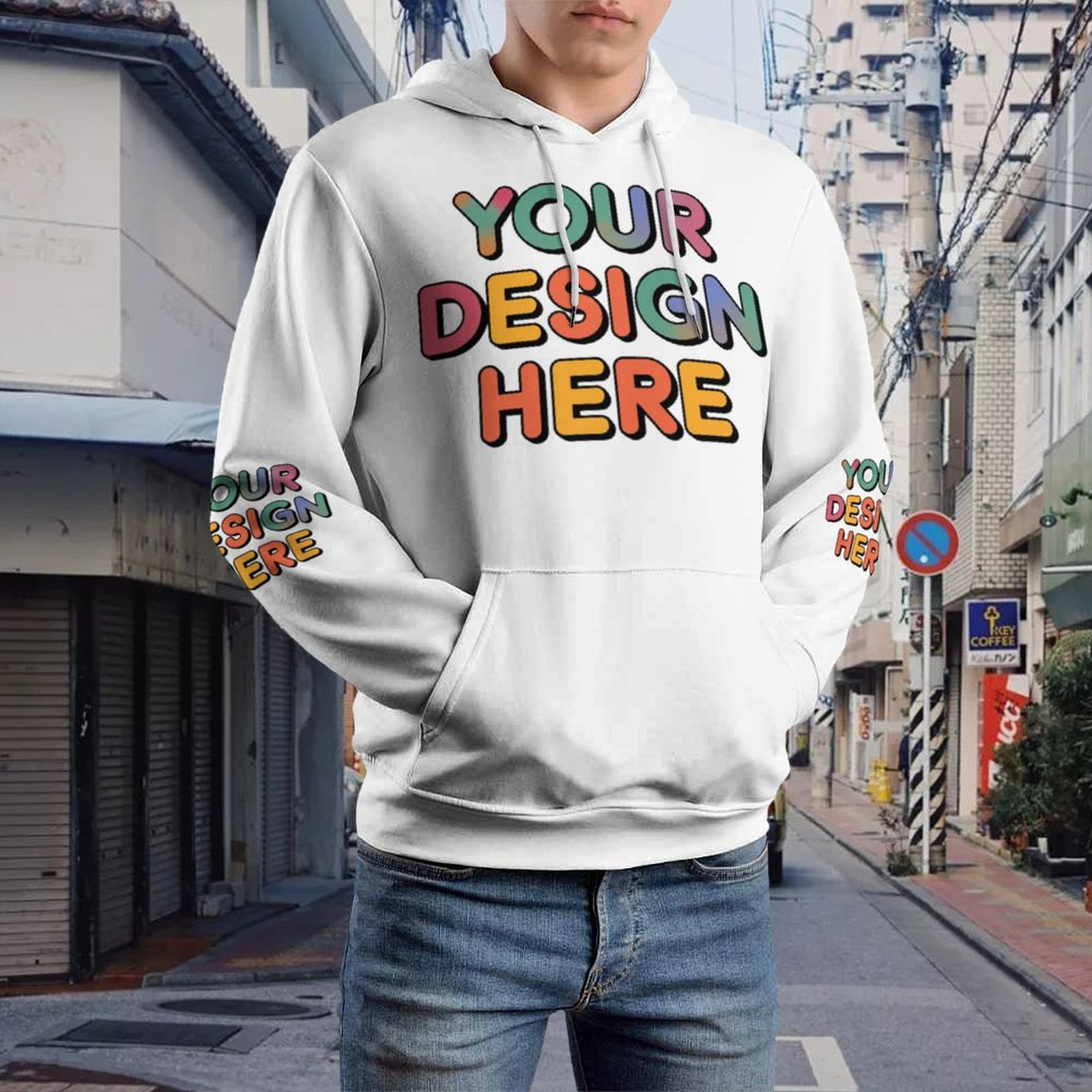 Customized Men’s Printed Hoodie (Double Hat All-Over Print, Unisex)