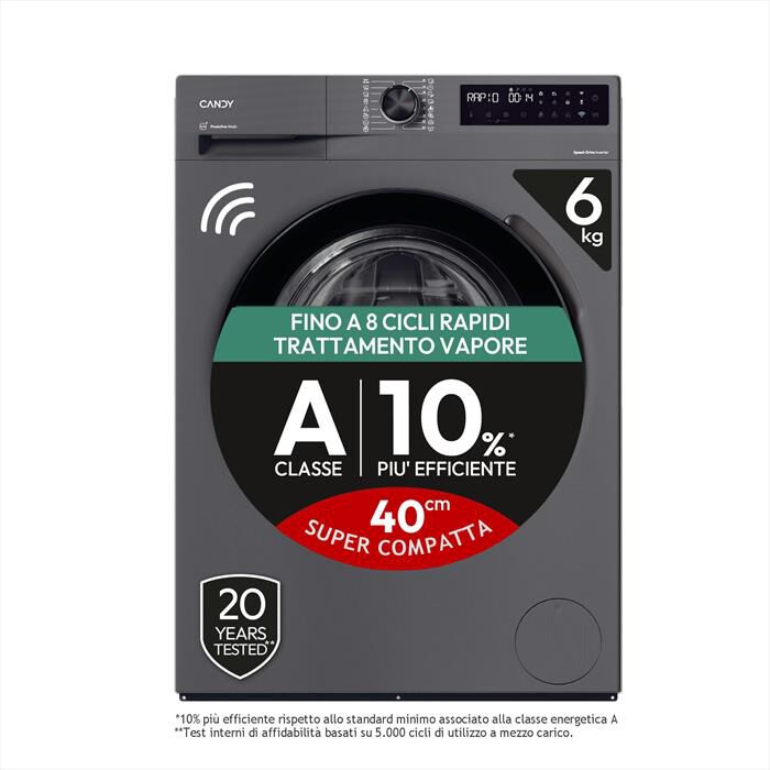 CANDY - Lavatrice BR 26SSB6G-S 6 Kg Classe A-Antracite