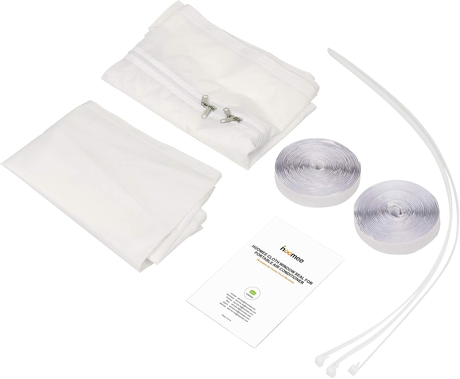 HOOMEE Fensterabdichtung für Mobile Klimageräte Dachfenster, Hot Air Stop zum Anbringen an Schwingfenster, Fensterabdichtung Klimaanlage für max. 300cm Fensterumfang, Fensterkitt Set 2x150cm