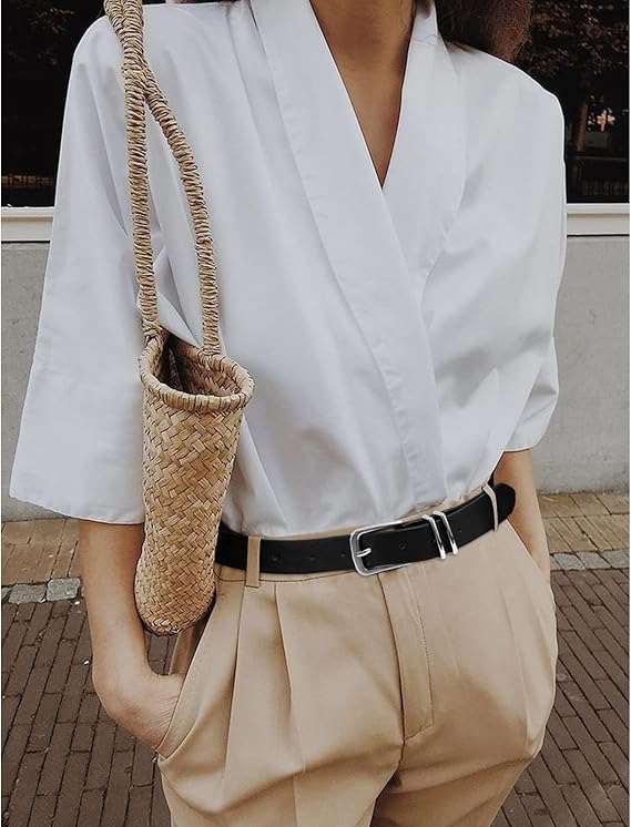 BELTIQUE Women Casual Leather Belt for Jeans Pants