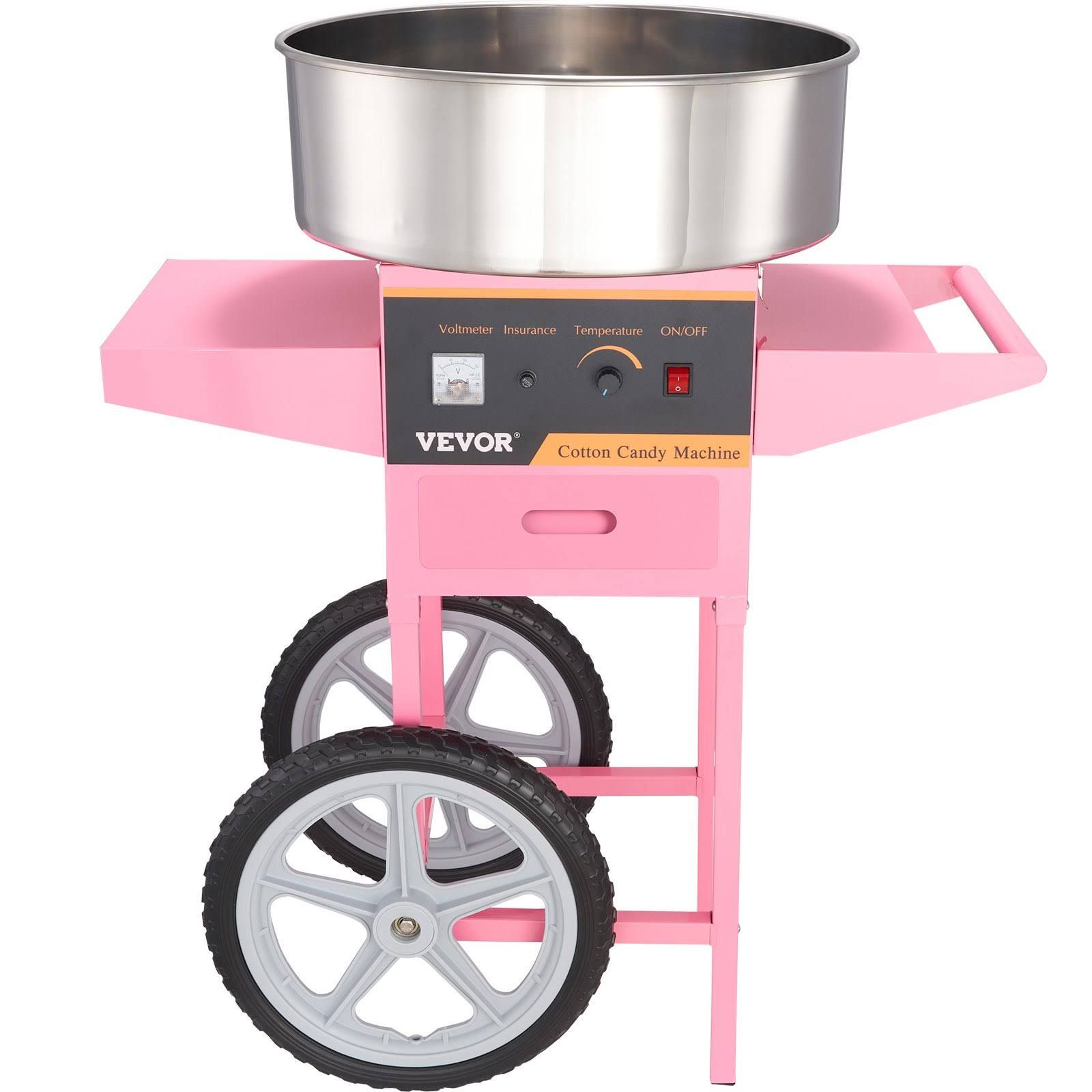 Vevor Electric Cotton Candy Machine with Cart 1000W Commercial Floss Maker Stainless