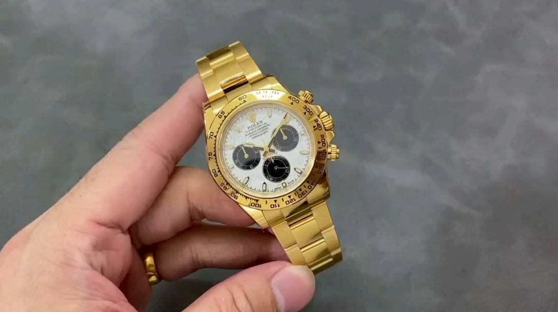 Rolex Daytona 116508 Yellow Gold Meteorite Grey Dial 40MM Mens Replica Watch
