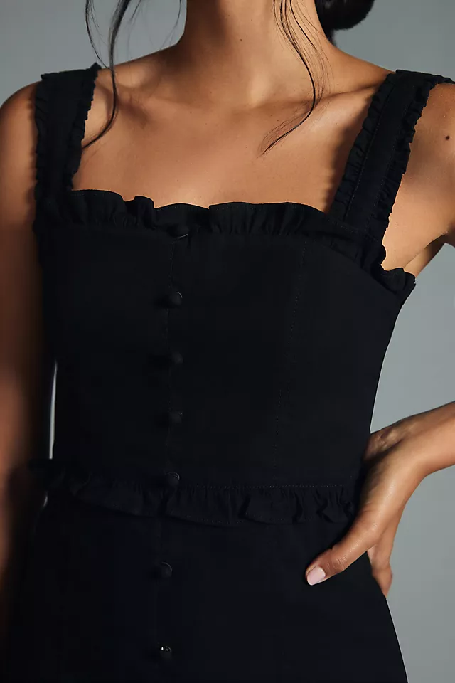 Slim Square-Neck Dress BLACK