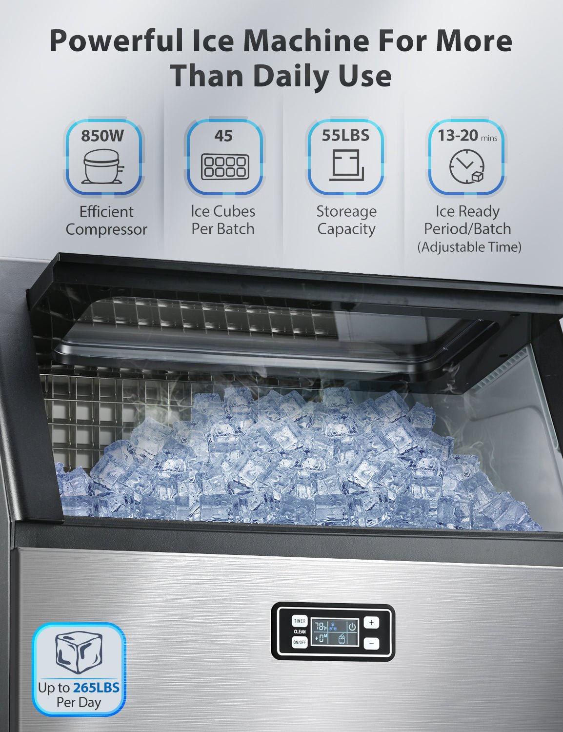 🔥clearance sale🔥 100LBS/200LBS/265LBS  Freestanding Commercial Ice Maker