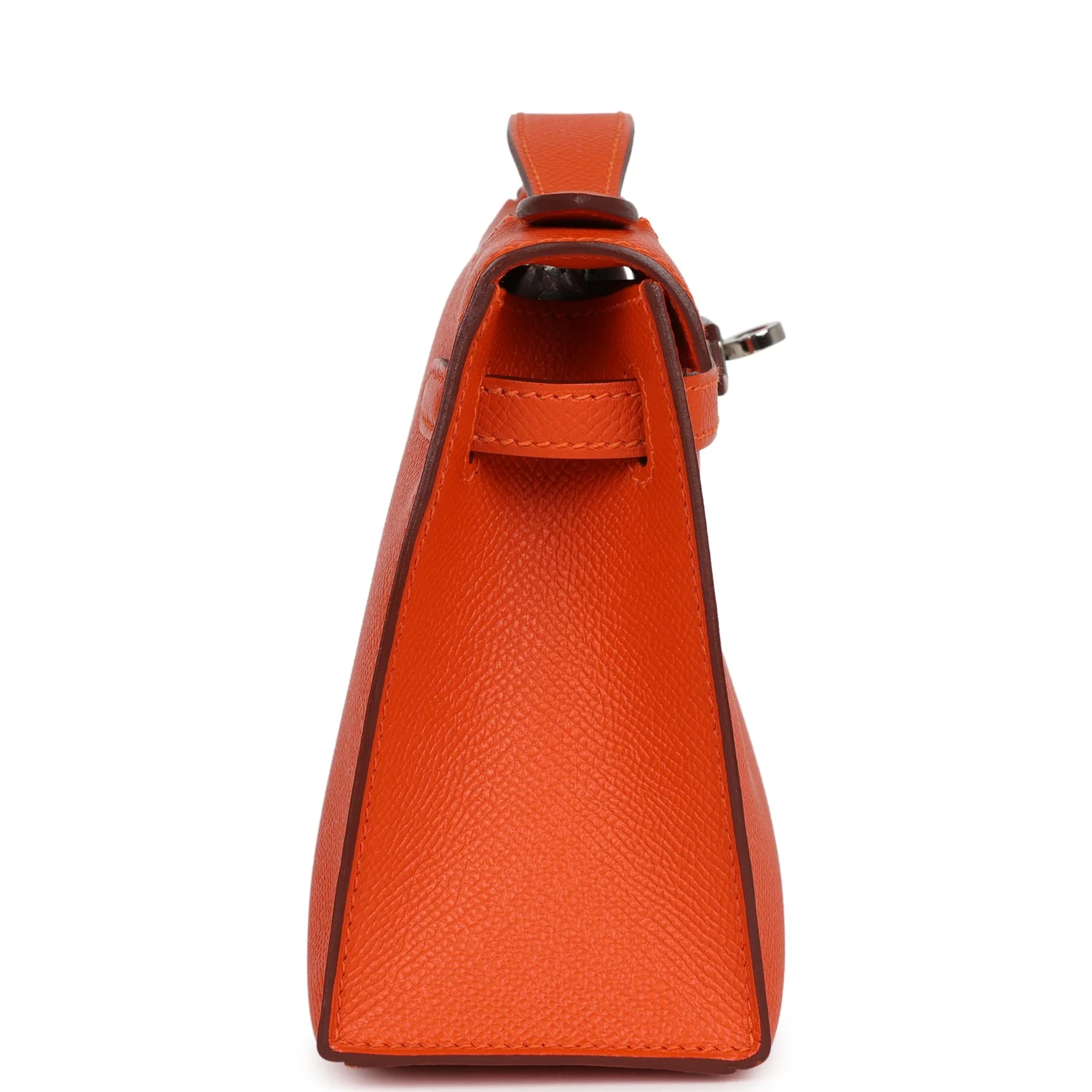 Hermes Kelly Pochette Feu Epsom Palladium Hardware