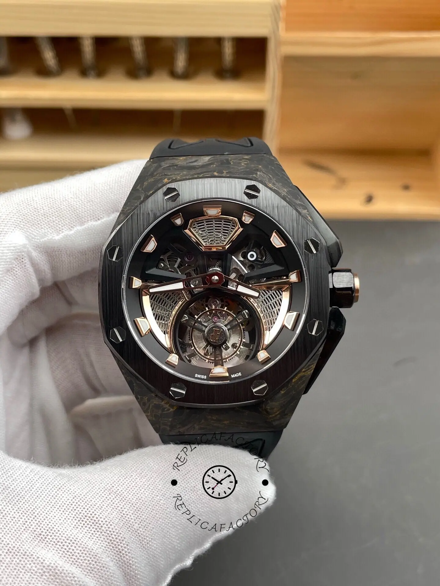 AP Royal Oak Concept Flying Tourbillon 26638FO.00.D002CA.01 Forged Carbon 1:1 Clone