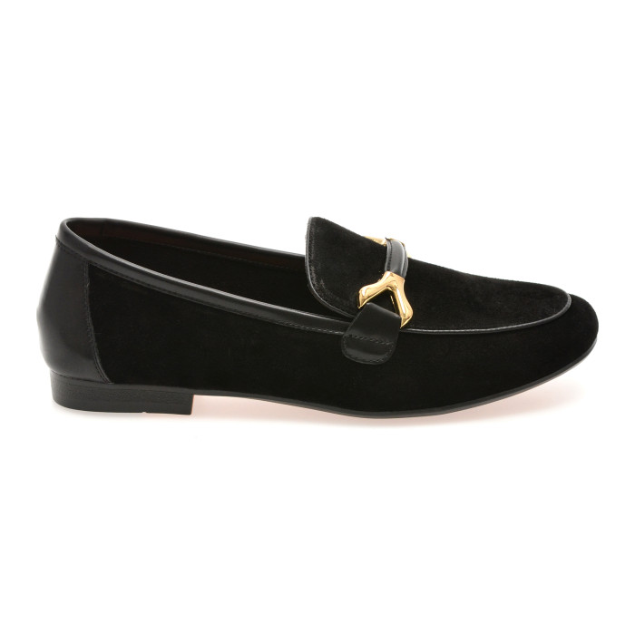 Mocasini EPICA negri, G45676, din piele intoarsa
