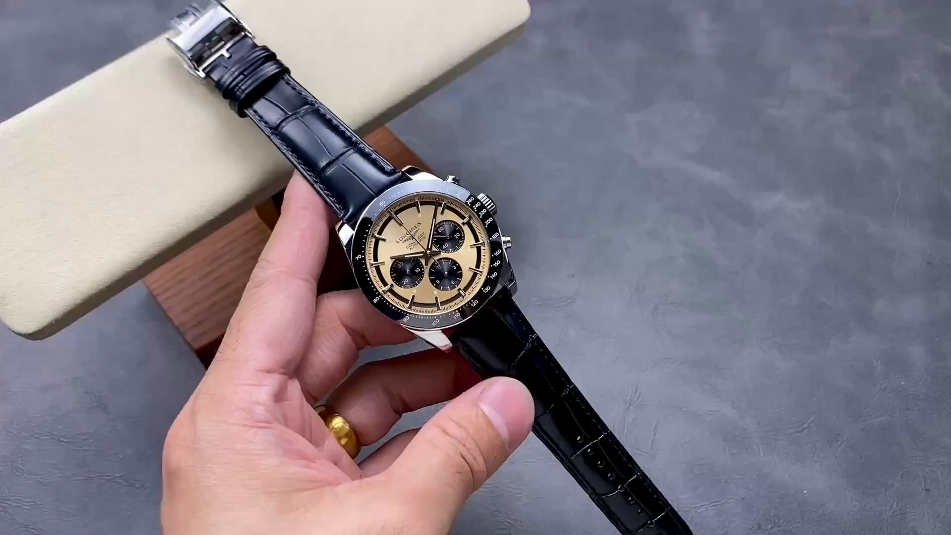 Longines L3.835.4.32.9 Conquest Automatic 42mm 1:1 Clone Chronograph Brown Dial