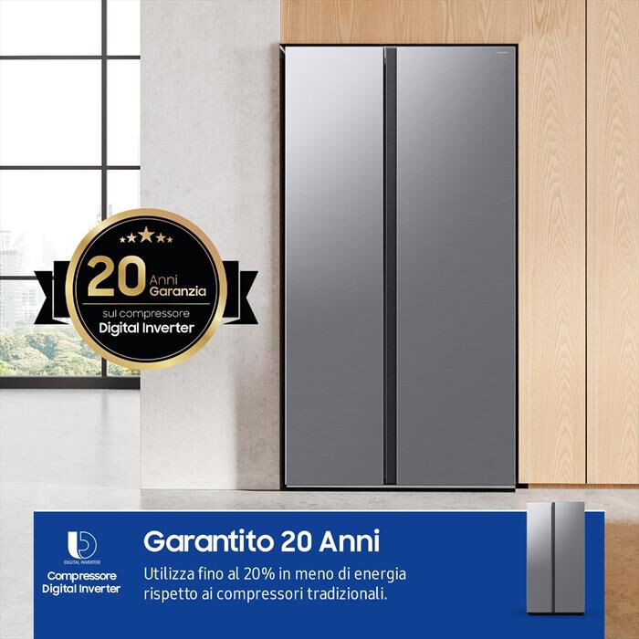 SAMSUNG - Frigorifero side by side RS57DG400EM9EF Classe E-Metal Inox