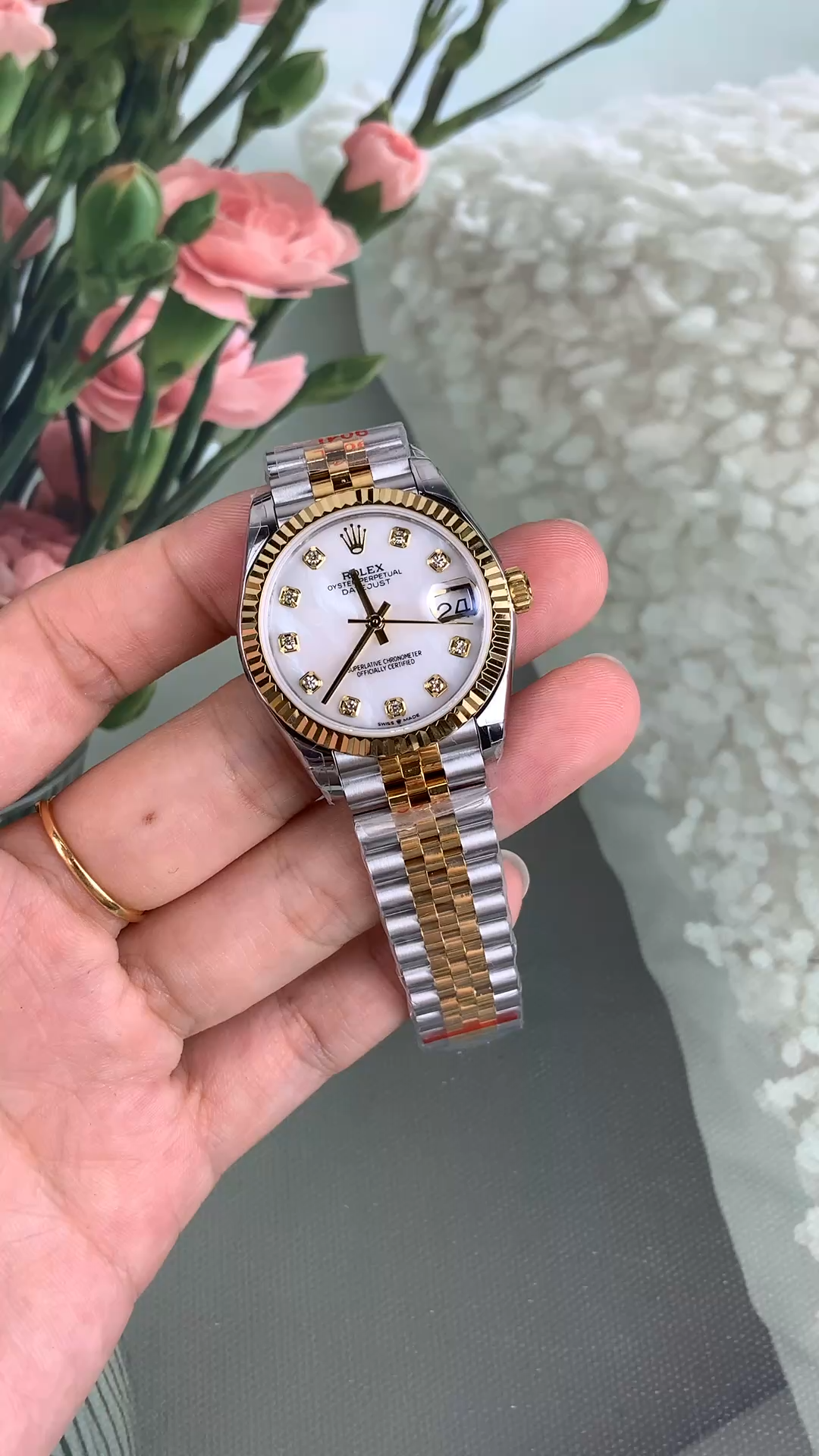 Rolex Datejust 31mm Stainless Steel and Yellow Gold 278273 0028 Mop Diamond Jubilee