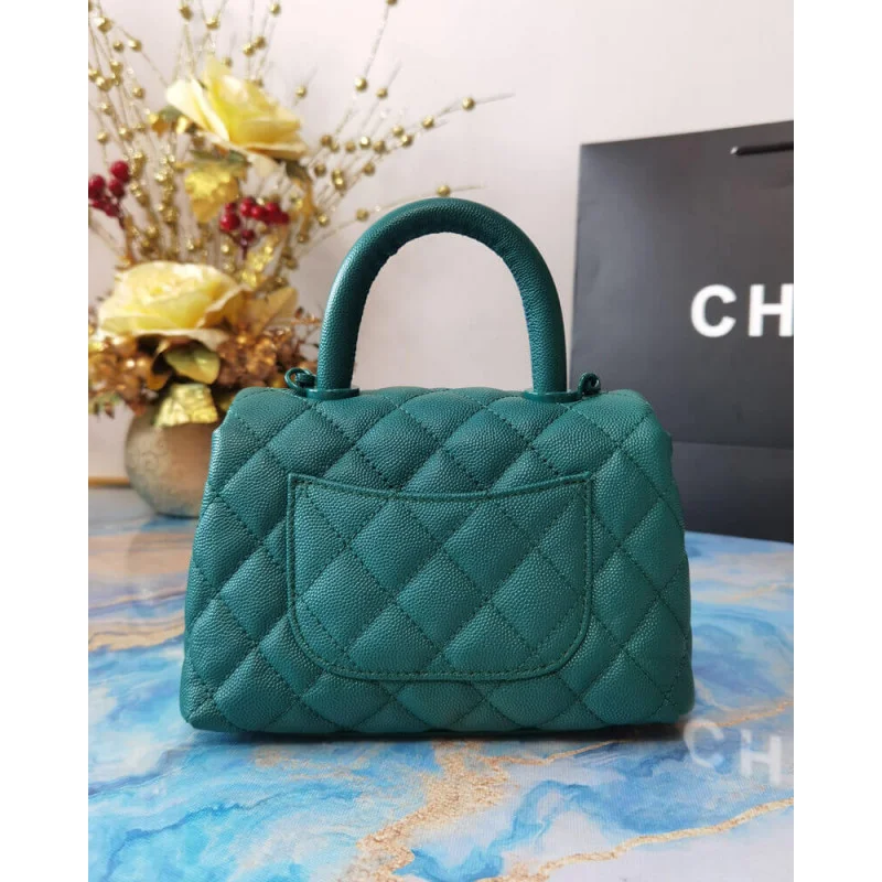 Chanel Mini Coco Handle Ultra Matte Bag In Grained Calfskin As2215