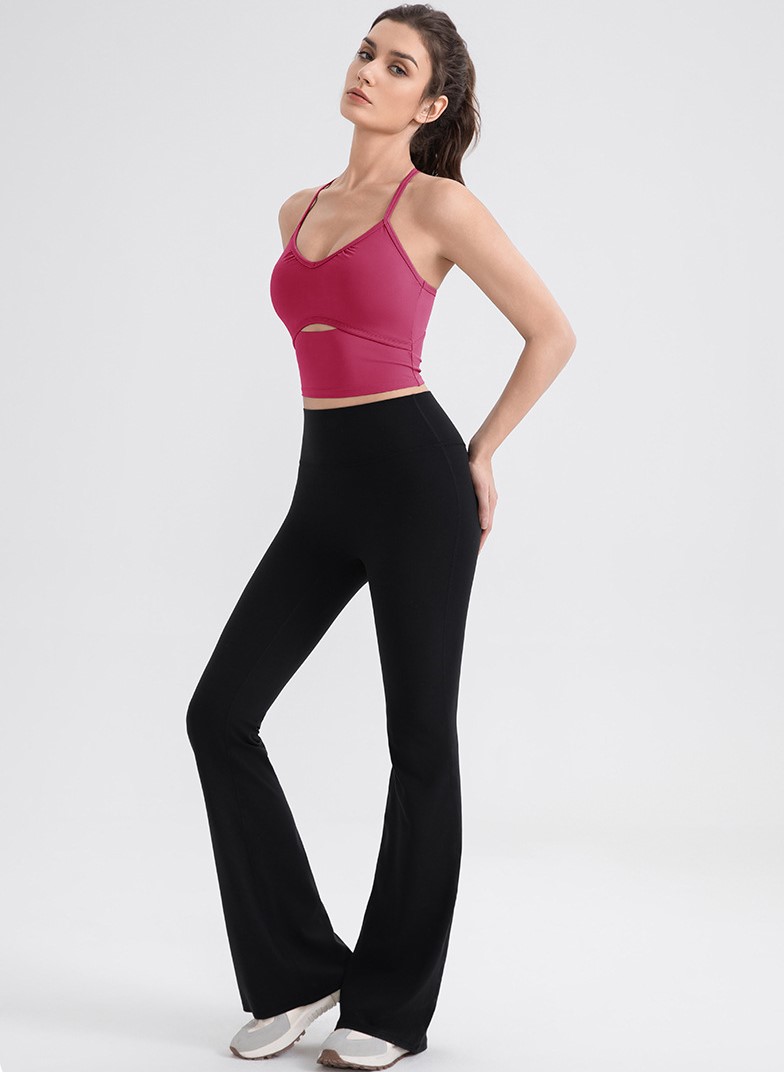 Women's yoga vest with a nude V-neck camisole, suitable for running, fitness, Pilates training.