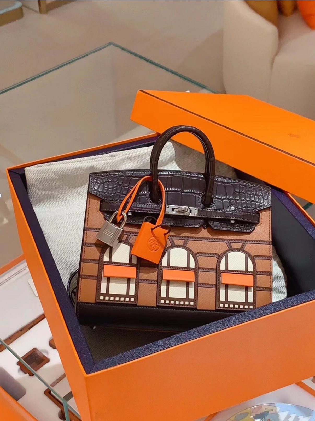 Hermès Advanced customization Birkin 20 crocodile skin brown customization