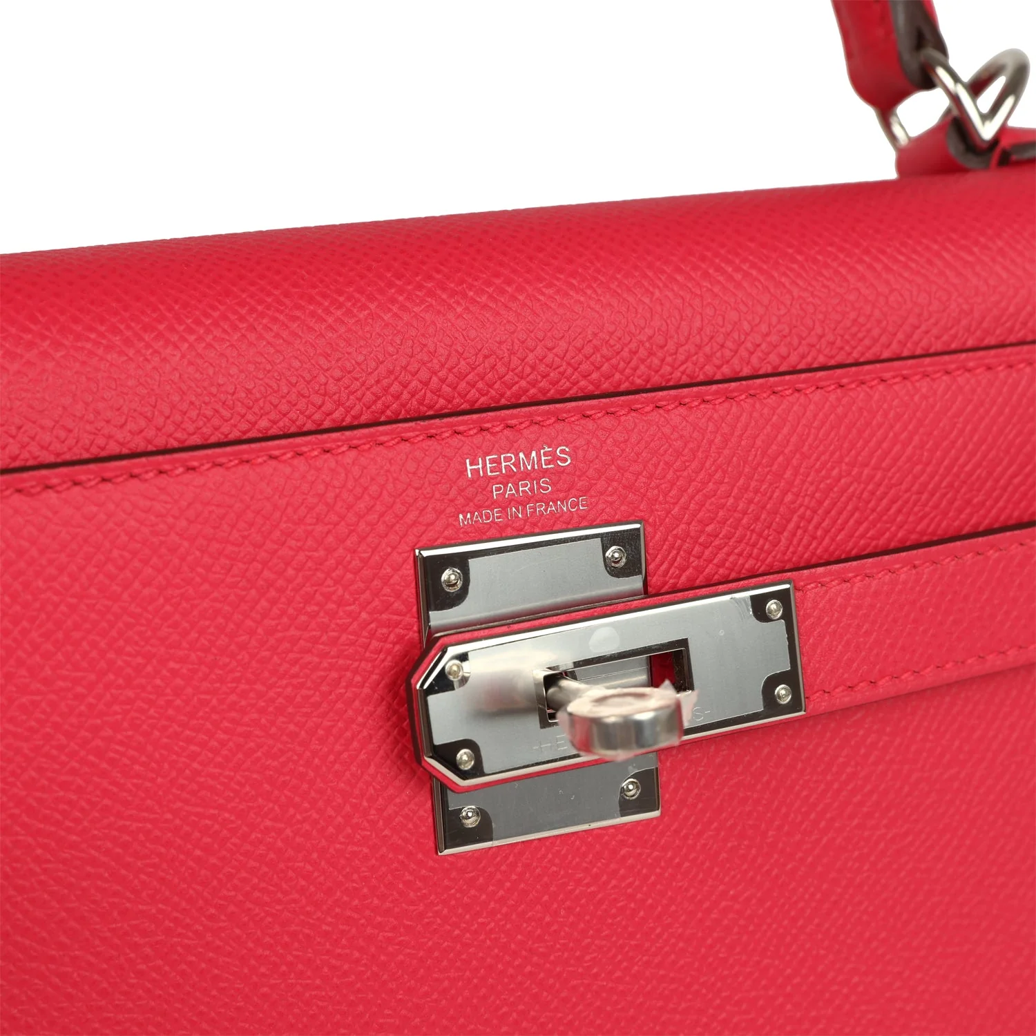 Hermes Kelly Sellier 28 Rose Extreme Epsom Palladium Hardware