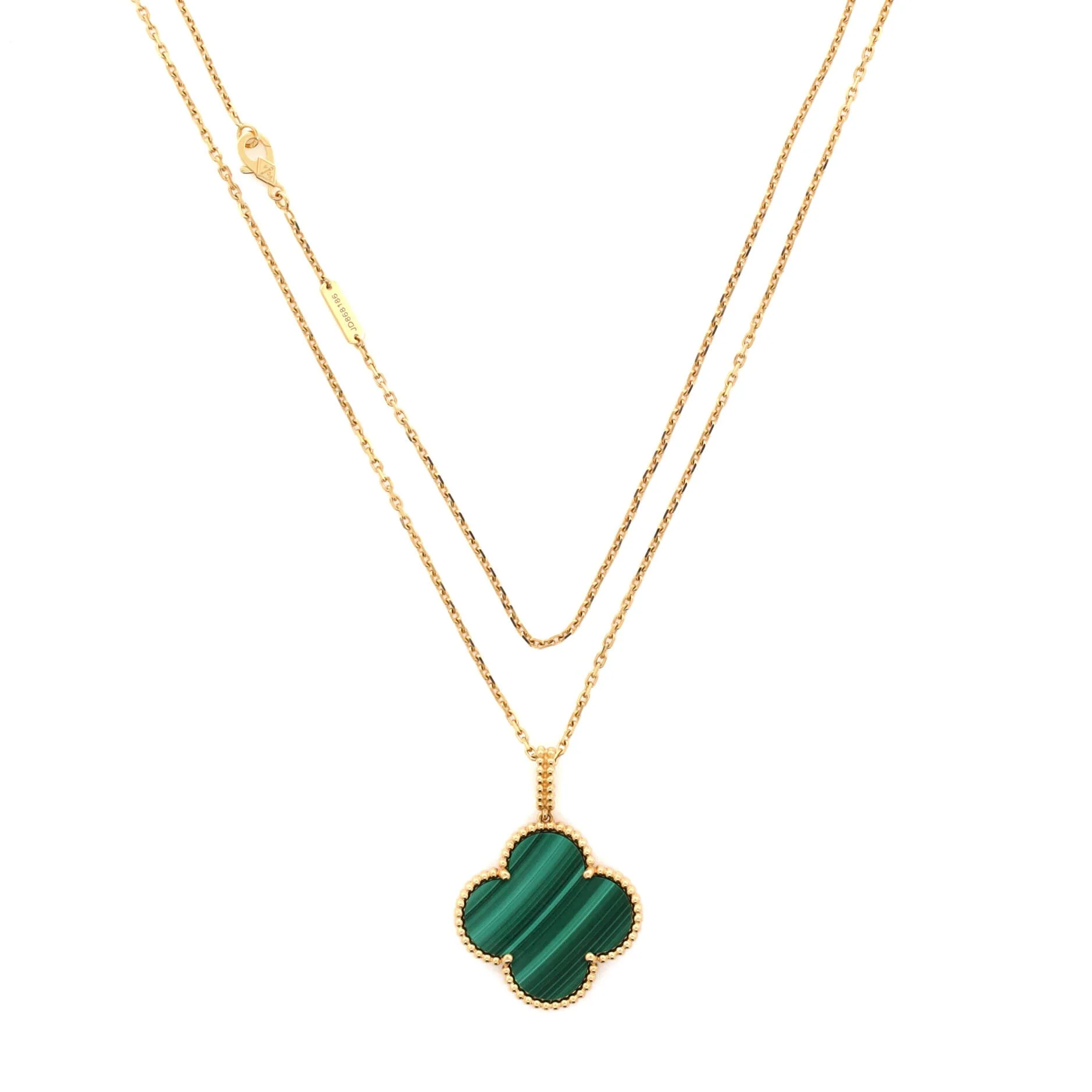 Magic Alhambra Pendant Necklace 18K Yellow Gold and Malachite