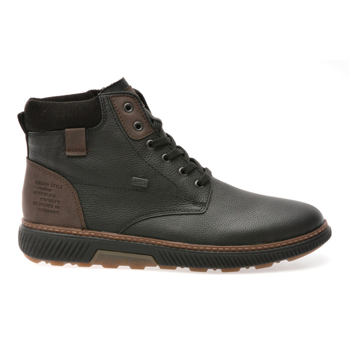 Ghete RIEKER negre, B3343, din piele naturala