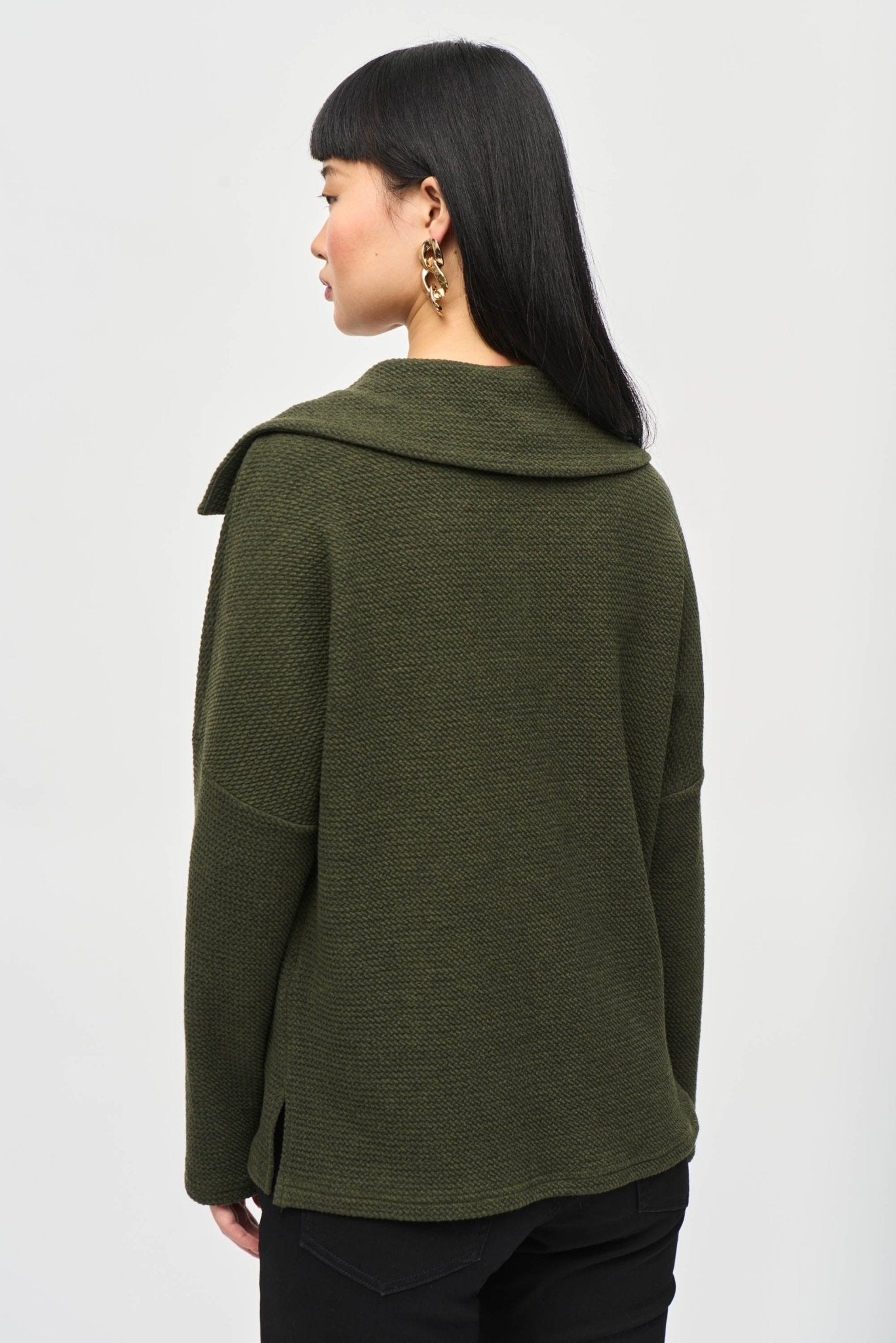 Funnel V-Neck Sweater