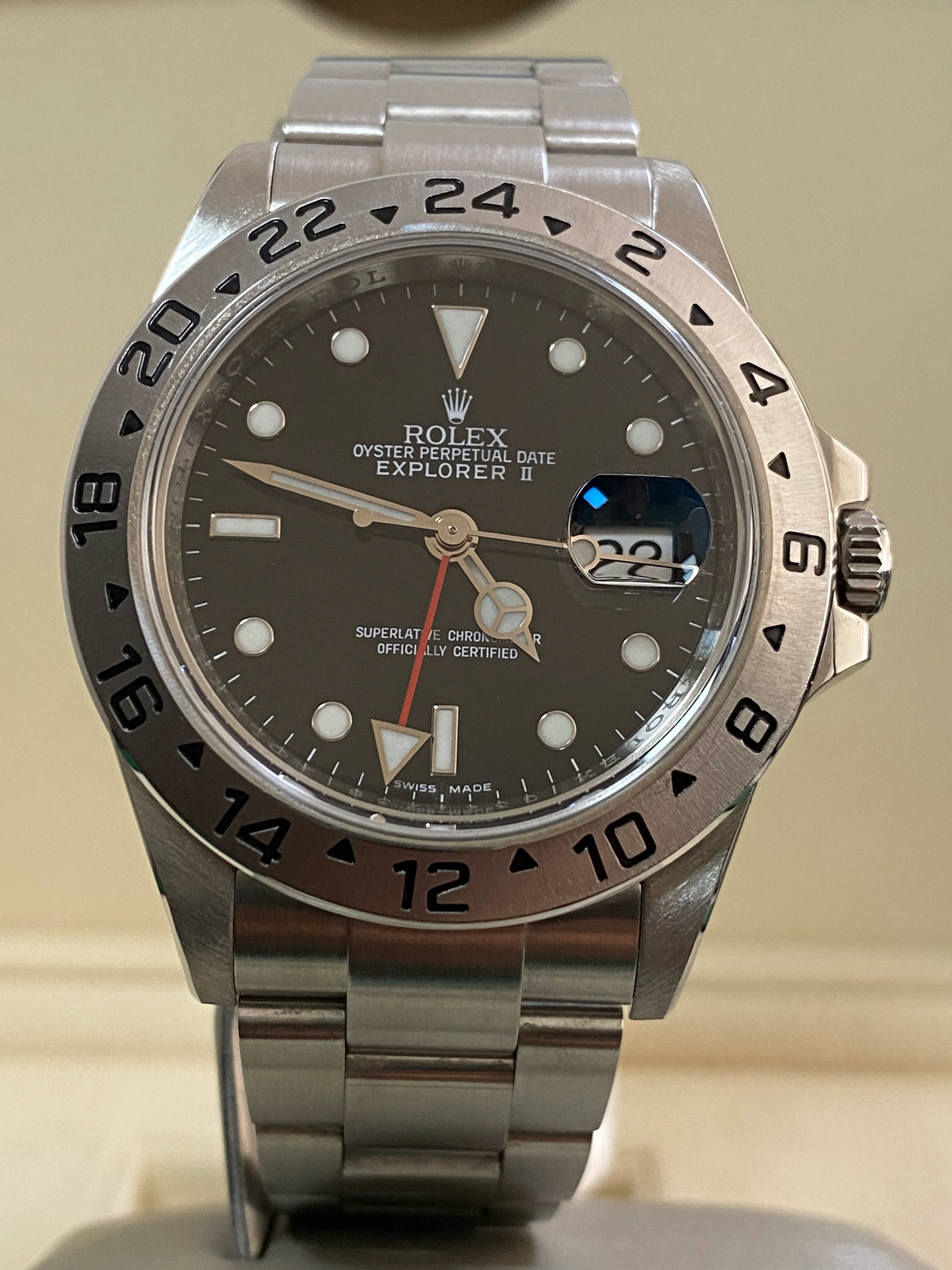 Rolex,Explorer Steel Oyster Perpetual Explorer II - 2010 - Black Dial - Mercedes Hand - 16570 *COMPLETE SET*