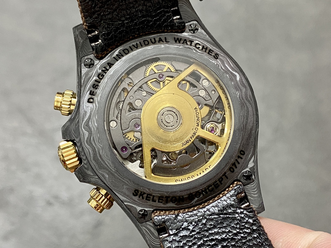 Rolex Daytona Cosmograph DIW Carbon Case Skeleton Dial Brwon Nylon Strap