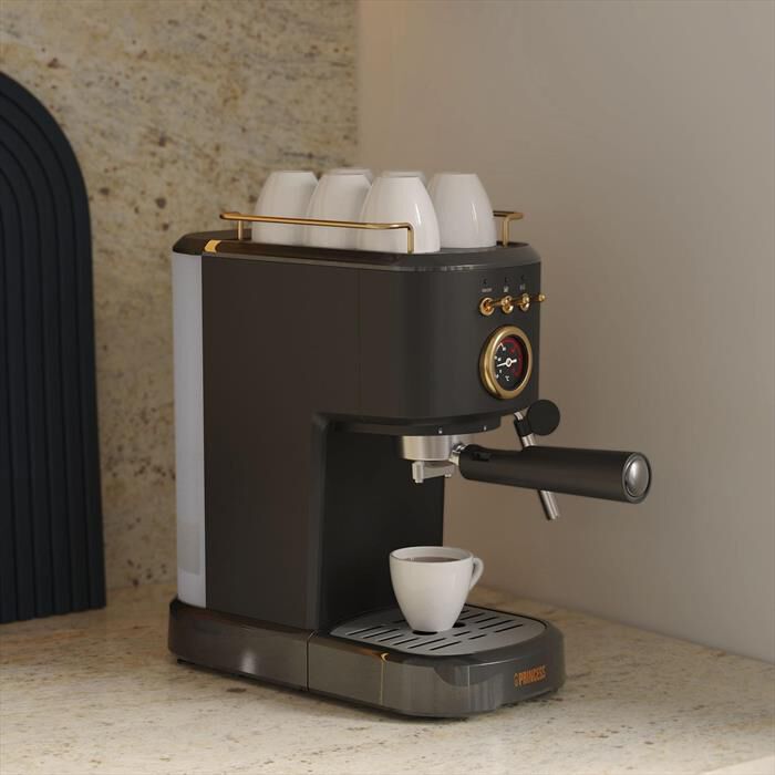 PRINCESS - MACCHINA CAFFE' ESPRESSO 3 IN 1-Nero / Acciaio-Plastica